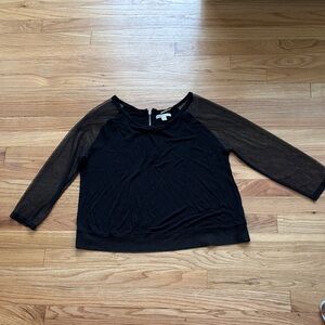 Black Sheer Sleeve Top A&E